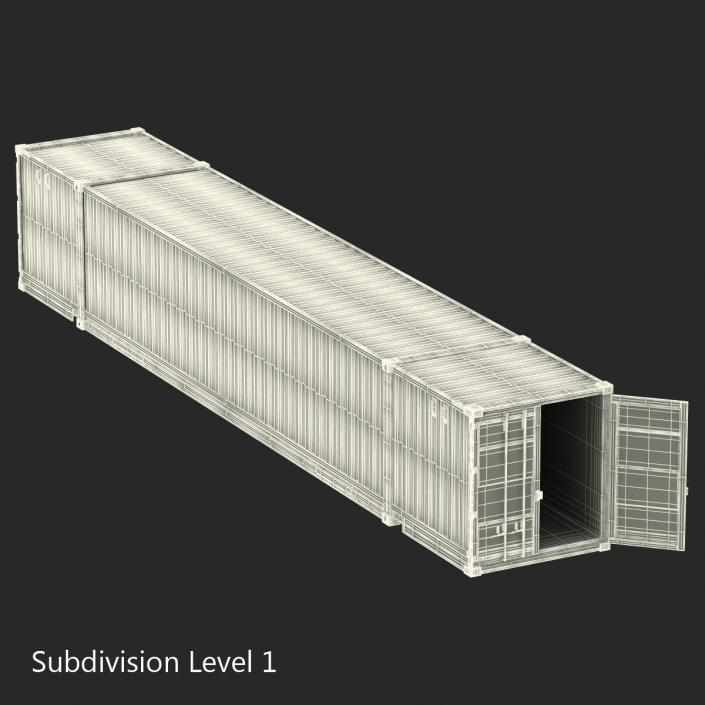 53 ft Shipping ISO Container White 3D model