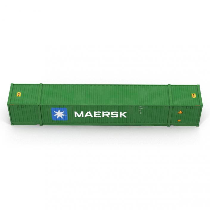 53 ft Shipping ISO Container Green 3D model