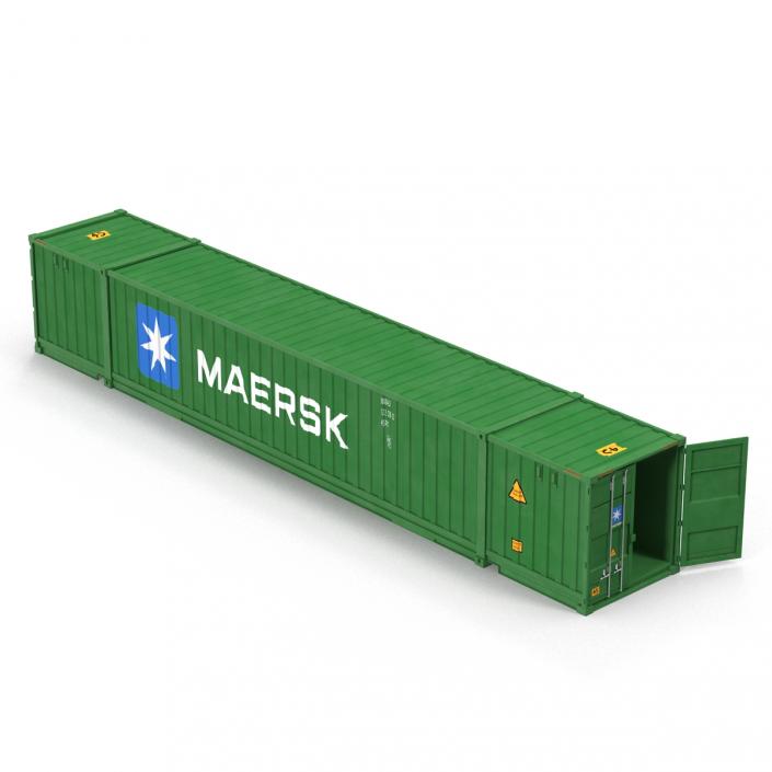 53 ft Shipping ISO Container Green 3D model