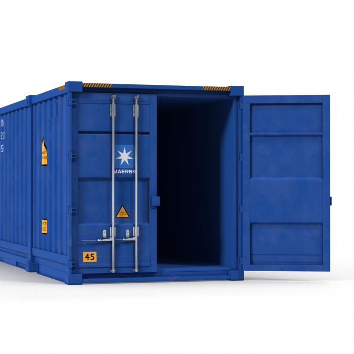 3D 53 ft Shipping ISO Container Blue model