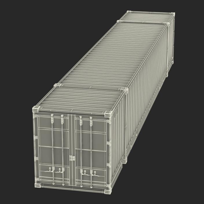 3D model 53 ft Shipping ISO Container Blue 2