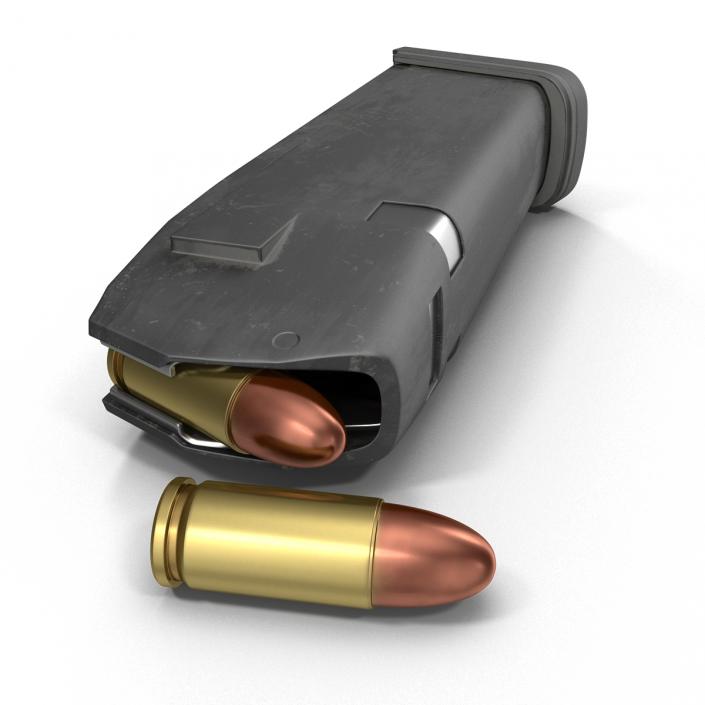 3D 9mm Ammo Clip model