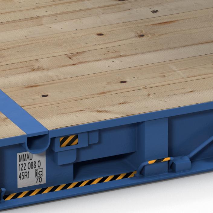 Flat Rack Container Blue 3D model