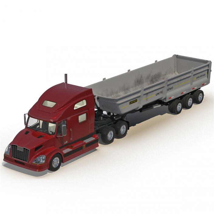 3D model Semi Dump Trailer Truck 2