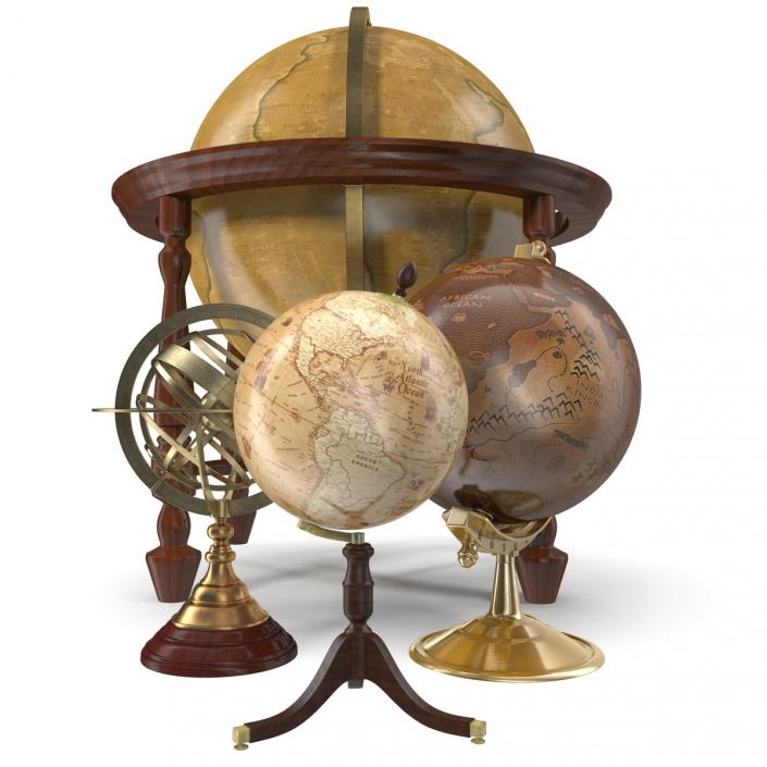 3D model Antique Globes Collection