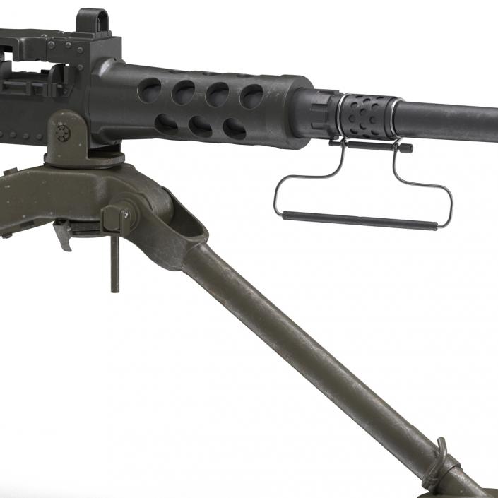 Machine Gun Browning M2 on an M3 Tripod 3D model