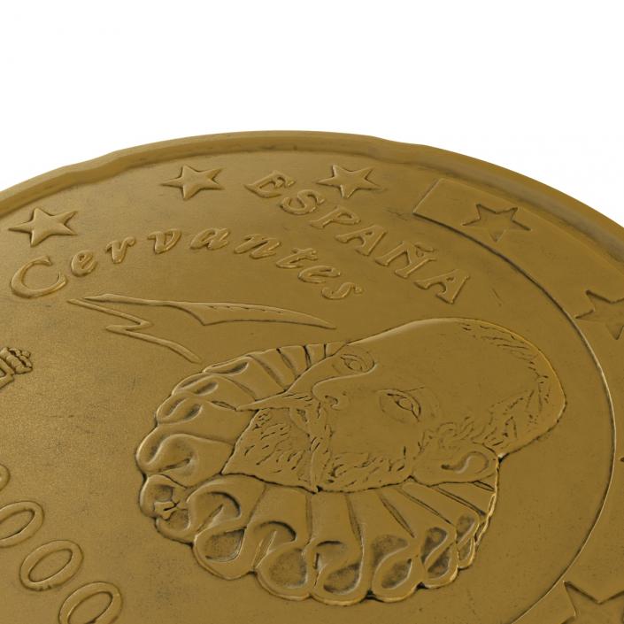 3D Spain Euro Coin 20 Cent model
