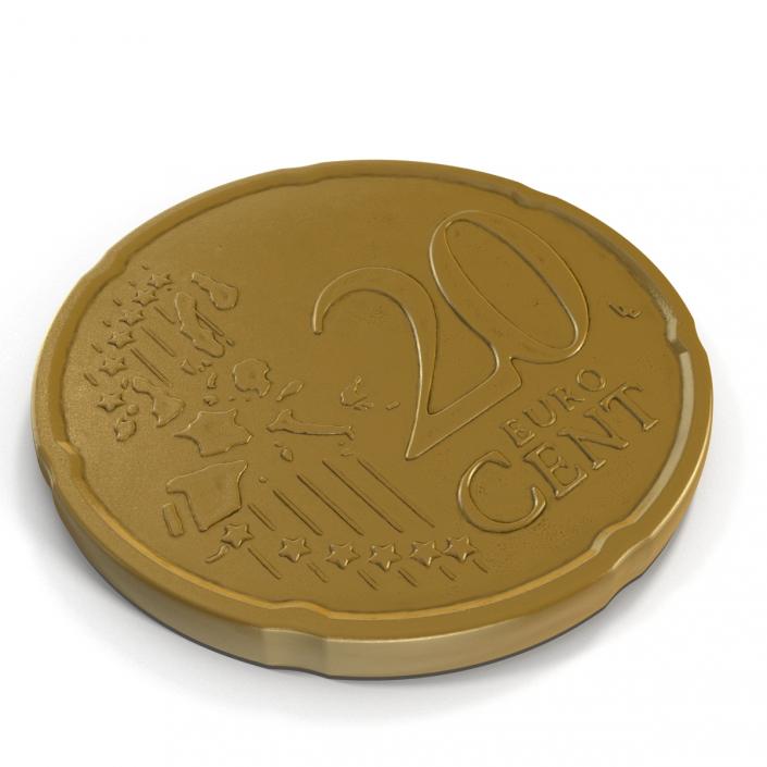 3D model Italian Euro Coin 20 Cent