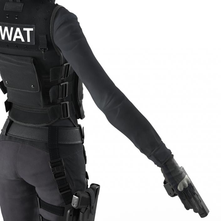 SWAT Indian Woman Rigged 3D model