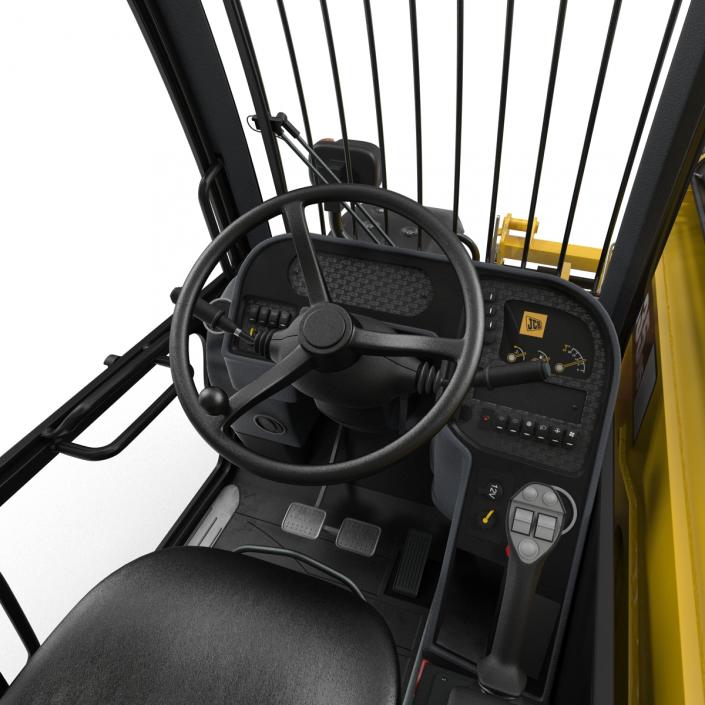 Telescopic Handler Forklift JCB 535 95 Yellow Rigged 3D