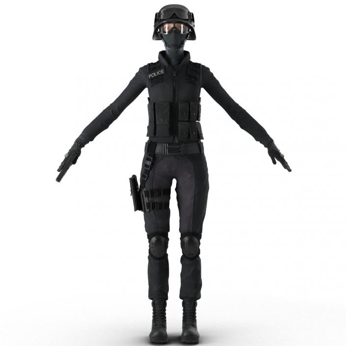 3D SWAT Woman European Rigged