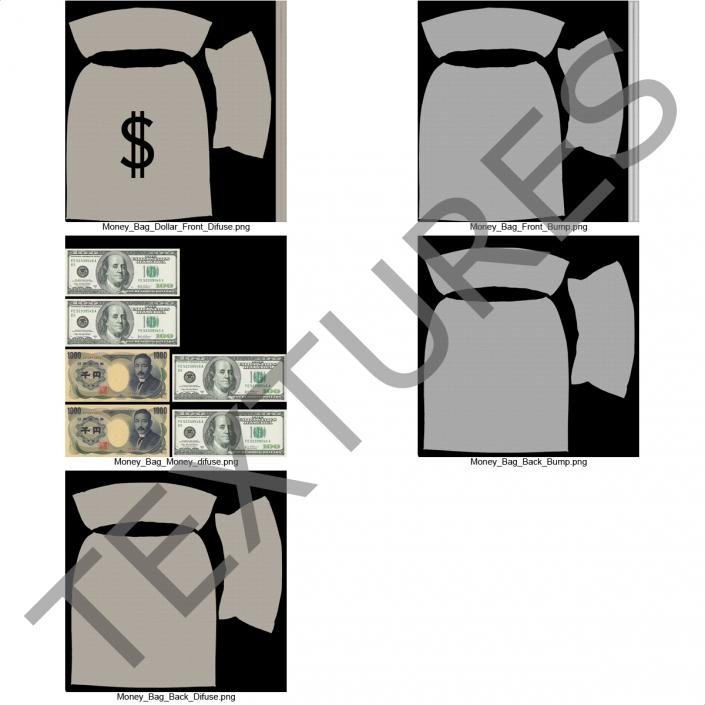 3D Money Bag Dollar