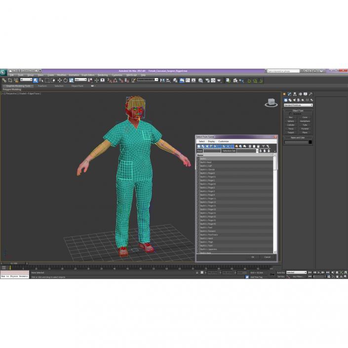 Female Caucasian Surgeon with Blood Rigged 2 3D model