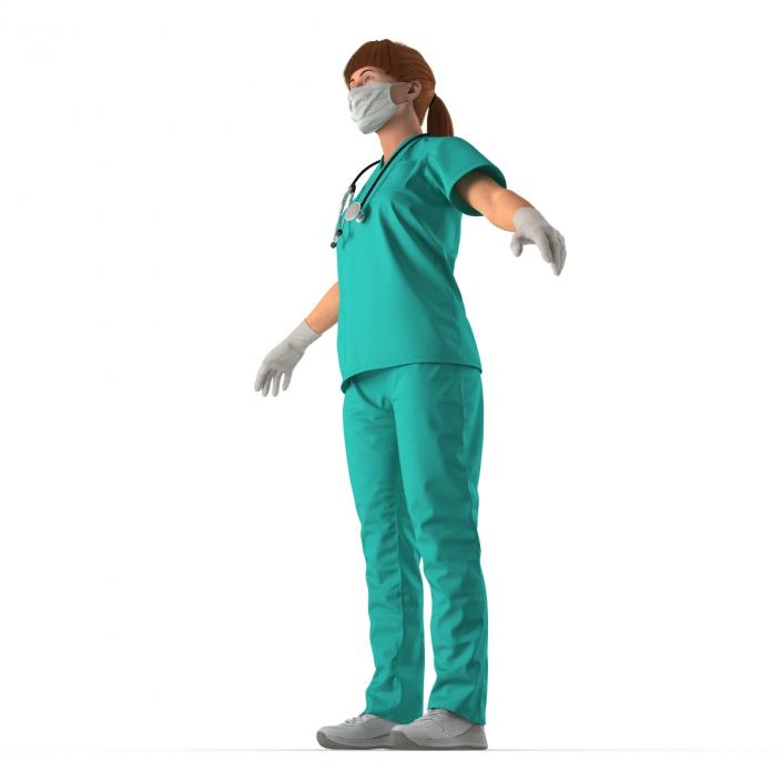 Female Caucasian Surgeon 3D model