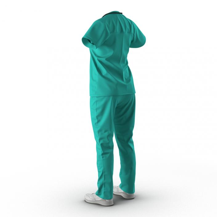 3D Female Surgeon Dress 7 with Blood model