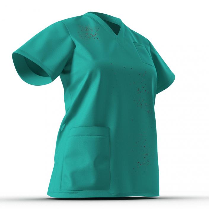 3D Female Surgeon Dress 9 with Blood model