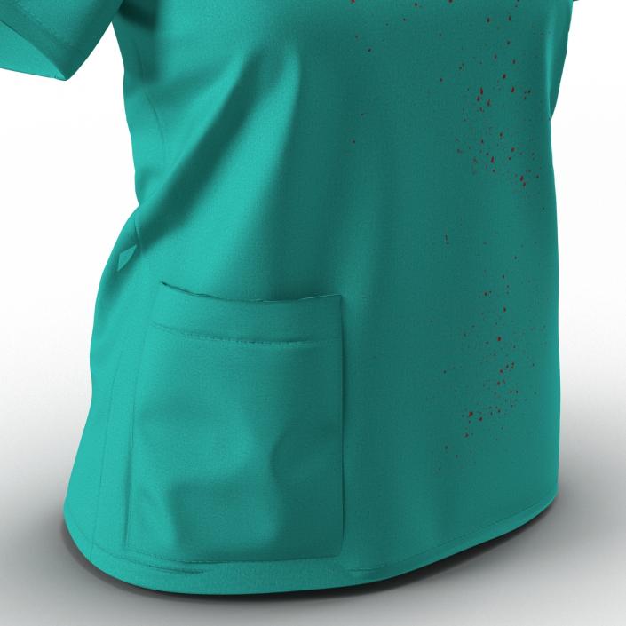 3D Female Surgeon Dress 9 with Blood model