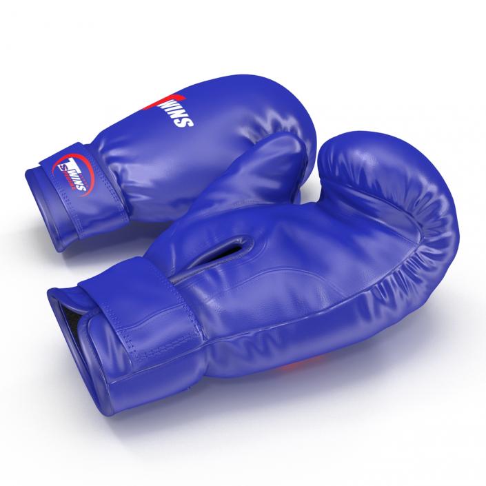 Boxing Gloves Twins Blue 3D model