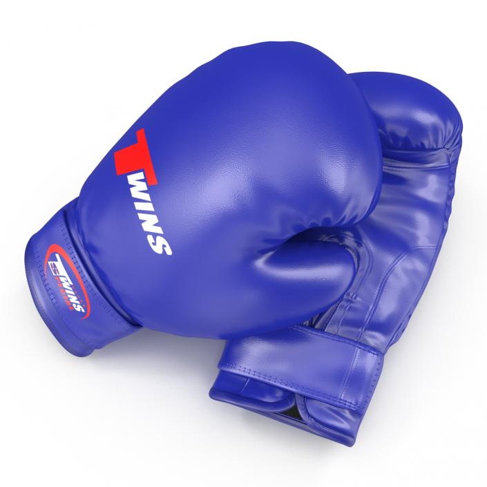 Boxing Gloves Twins Blue 3D model