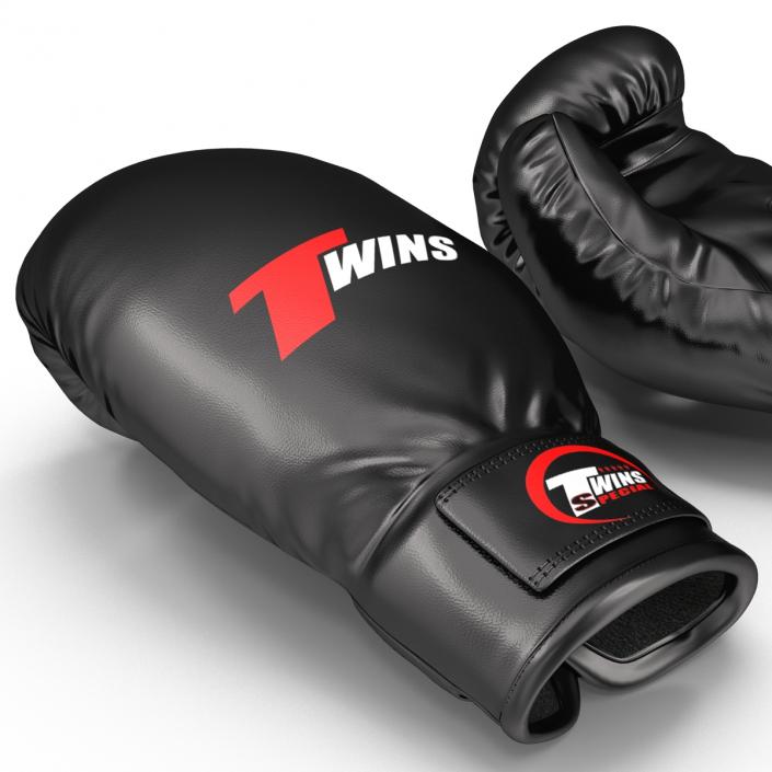 3D model Boxing Gloves Twins Black