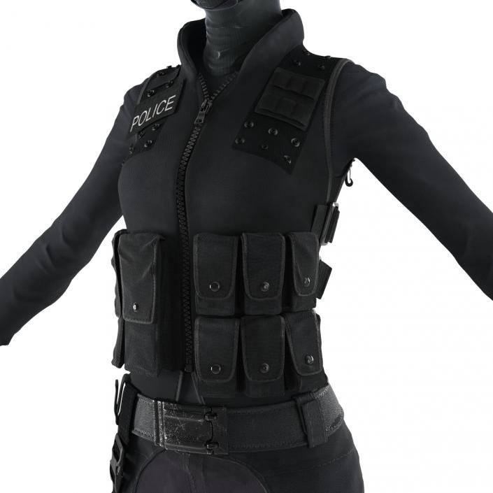 SWAT Police Officer Woman European 3D model