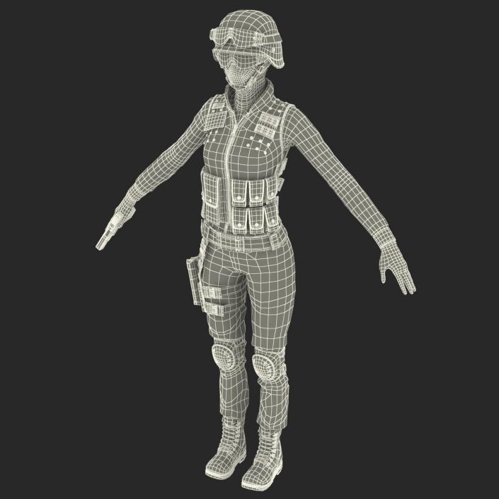 SWAT Police Officer Woman European 3D model