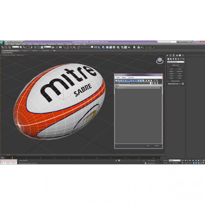 3D Rugby Ball Mitre