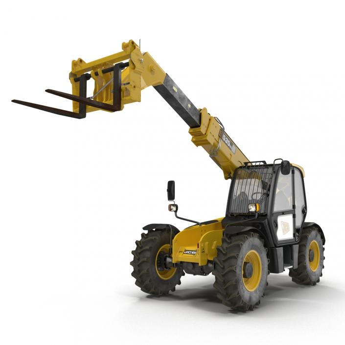 Telescopic Handler Forklift JCB 535 95 Yellow 3 3D