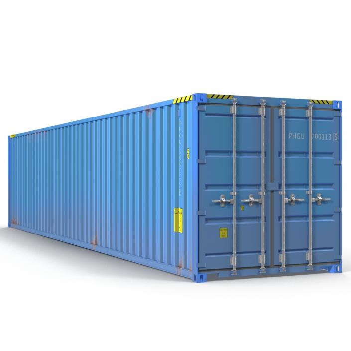 40 ft ISO Container Blue 3D model