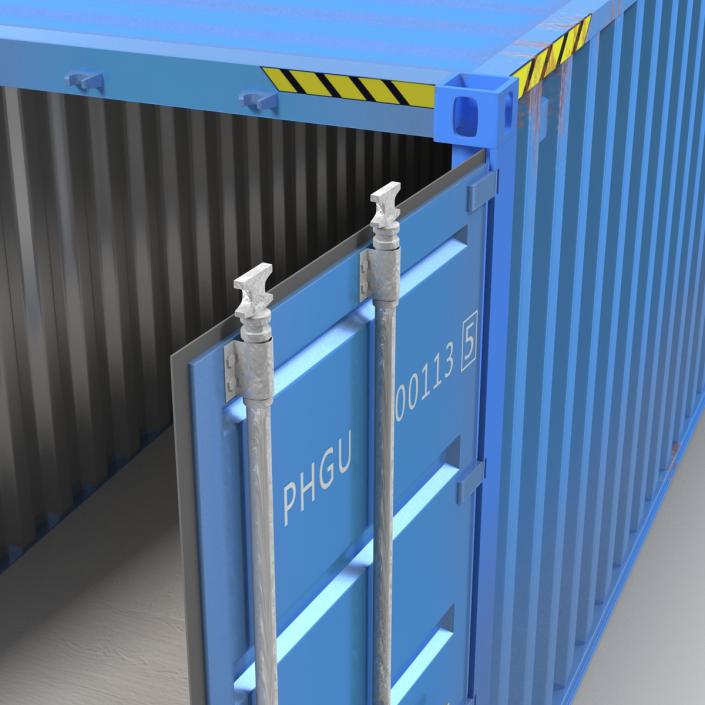40 ft ISO Container Blue 3D model