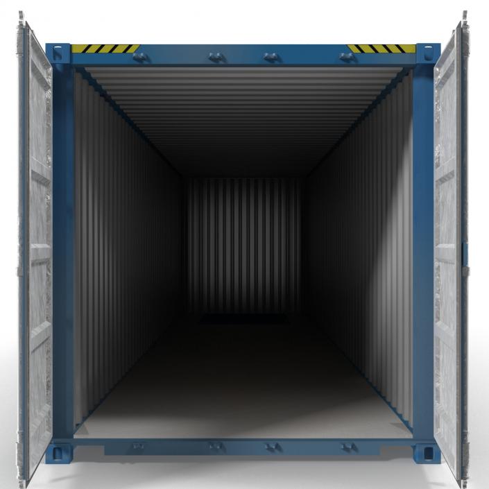3D 40 ft ISO Container Blue 2