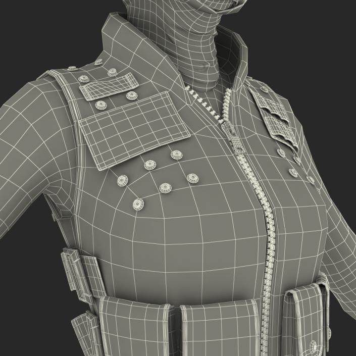 3D SWAT Woman Asian 2 model