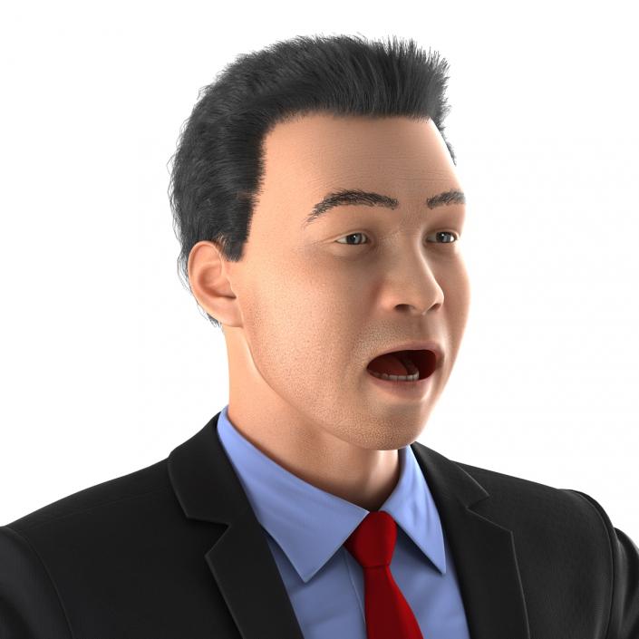 Asian Businessman Rigged 3D model