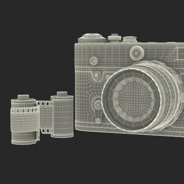 Vintage Film Camera Fed 3 3D Models Set 3D model