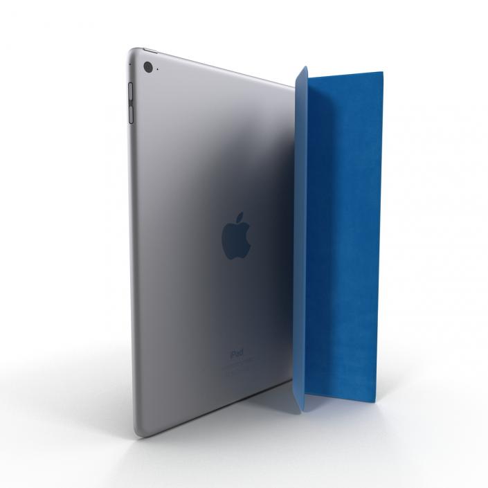 iPad Air 2 Space Gray and Smart Cover 3D