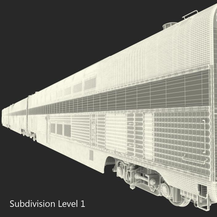 Passenger Double Deck Train Amtrak 3D model