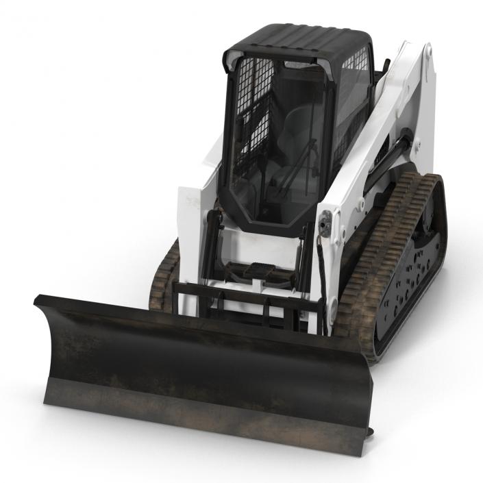3D model Compact Tracked Loader with Blade Rigged