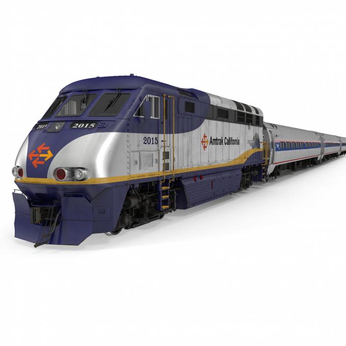 3D Diesel Electric Train Amtrak model