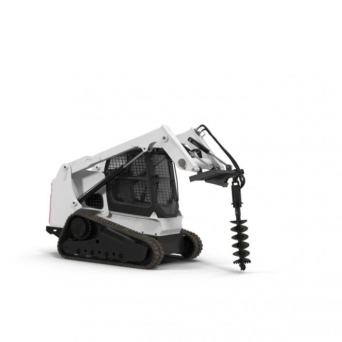 3D model Compact Tracked Loader with Auger Rigged