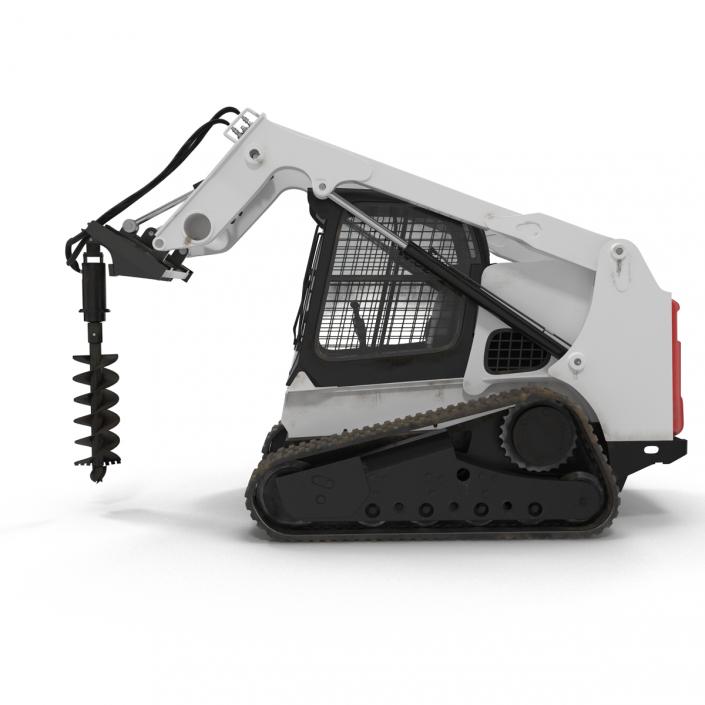 3D model Compact Tracked Loader with Auger Rigged