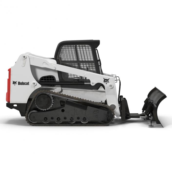 Compact Tracked Loader Bobcat With Blade Rigged 3D