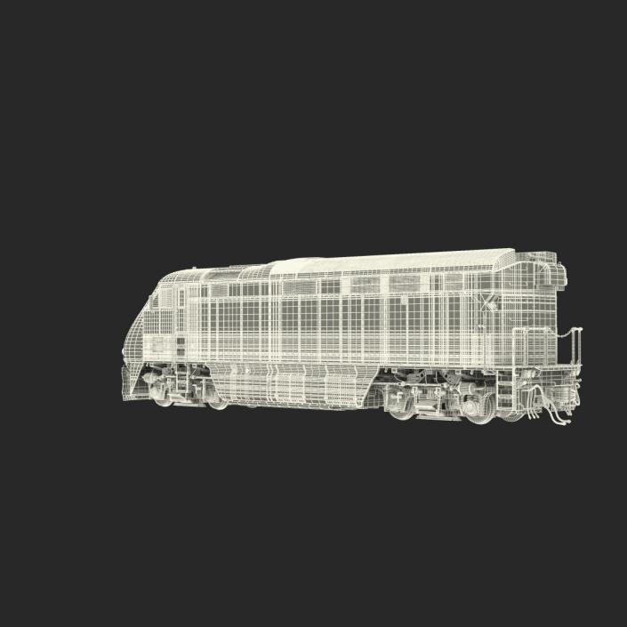 3D Diesel Electric Locomotive F59 PHI Santa Fe model