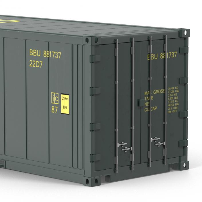 ISO Refrigerated Container Green 3D