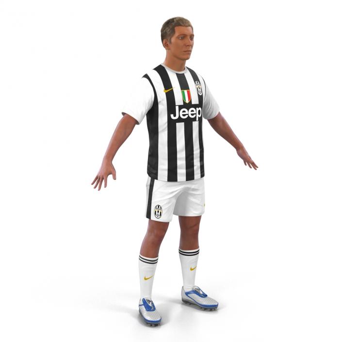 3D Soccer Player Juventus Rigged 2