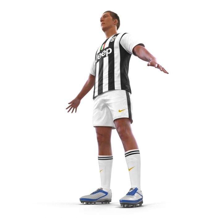 3D Soccer Player Juventus Rigged 2