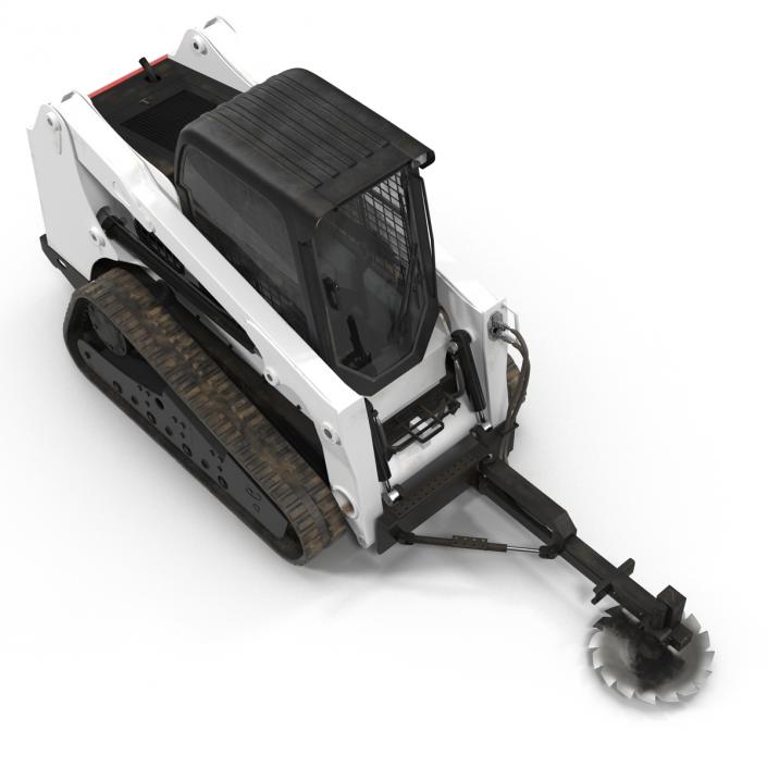 Compact Tracked Loader With Brush Saw Rigged 3D model