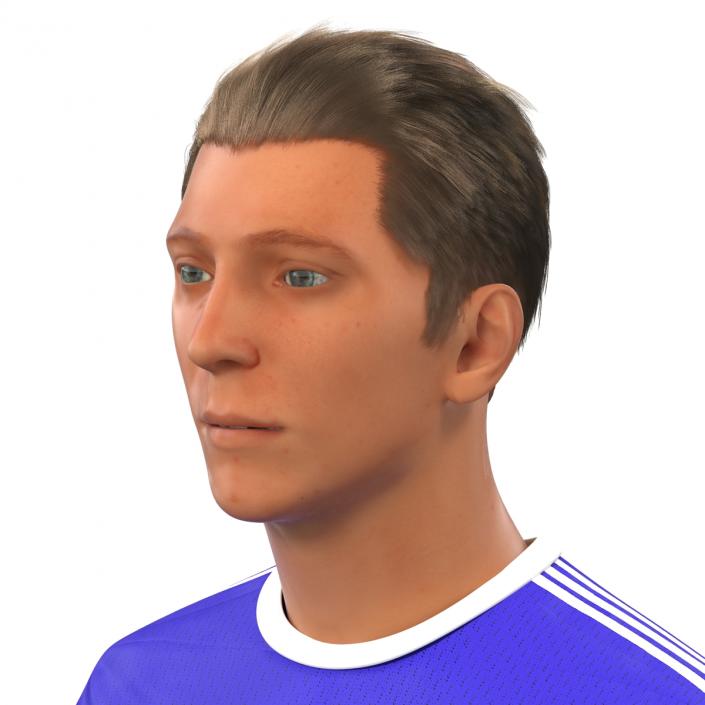 3D Soccer Player Chelsea with Hair