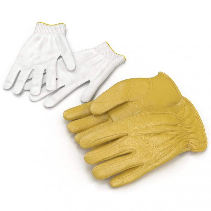 Work Gloves Collection 3D