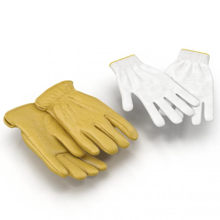 Work Gloves Collection 3D