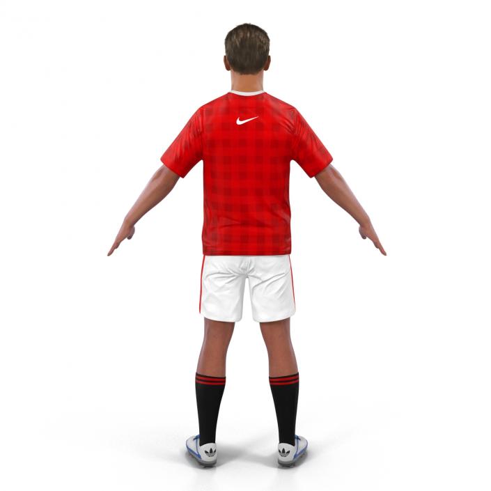 3D Soccer Player Manchester United with Hair